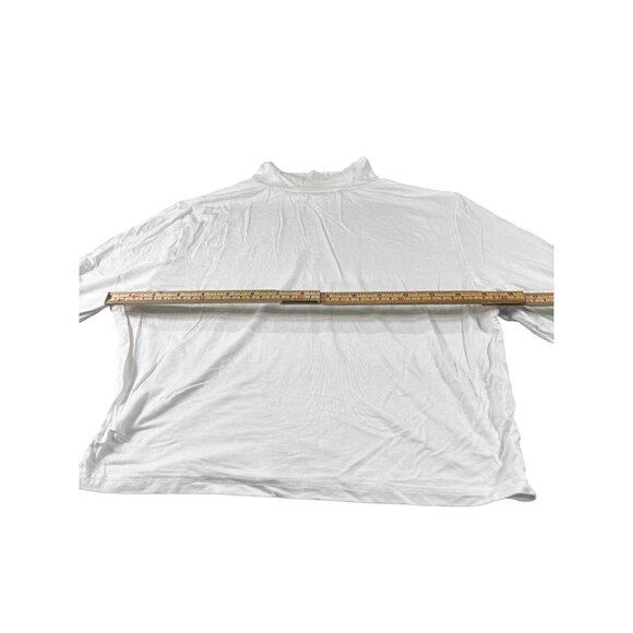 White Long-Sleeve Mock Neck Stretch Top By Trendy - Picture 8 of 10